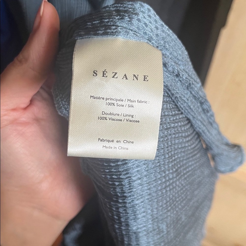 Sezane Blue Midi Dress - Picture 4 of 5